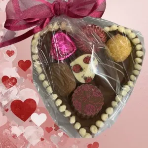Chocolate heart box wrapped